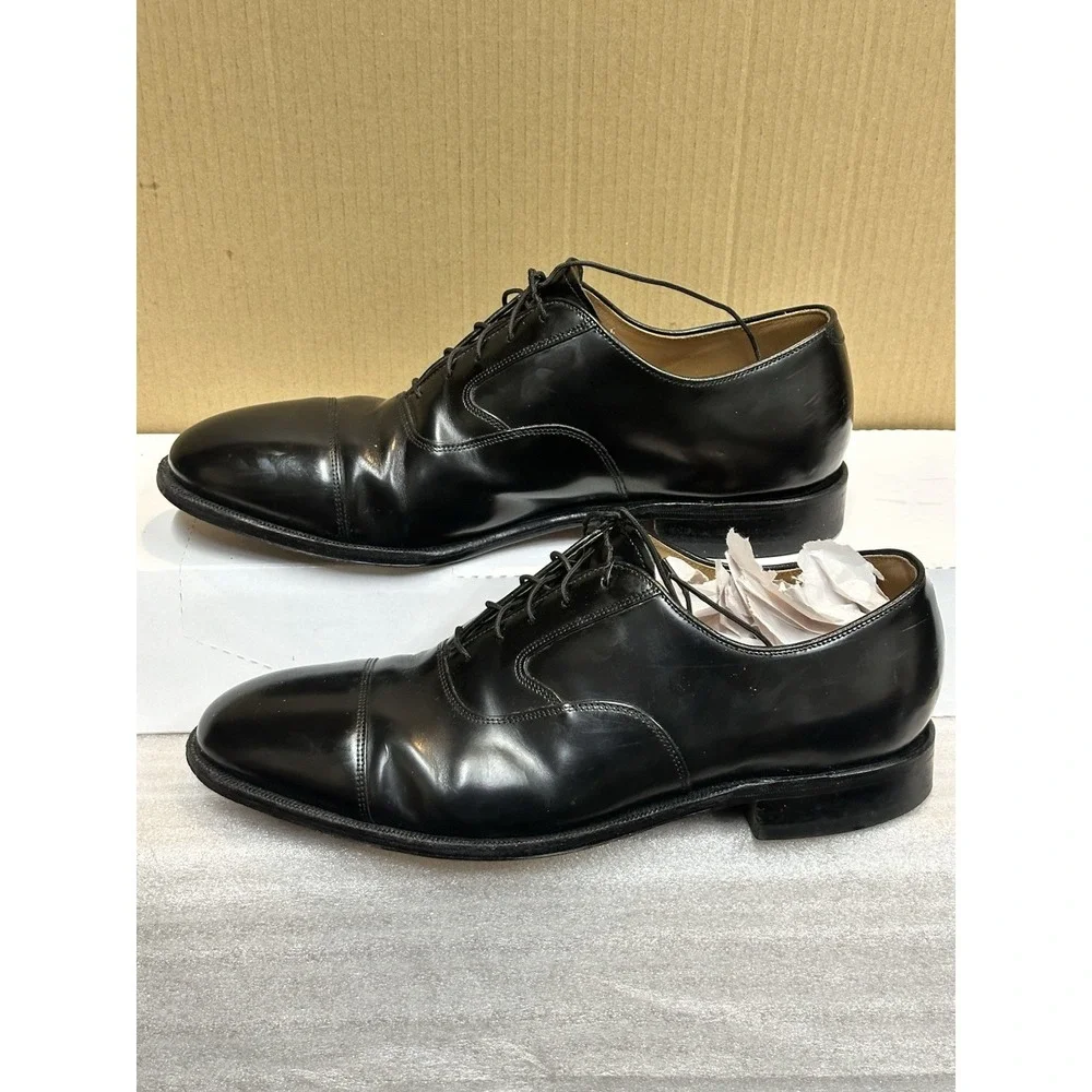 Johnson & Murphy Mens Melton Leather Dress Shoes Size 10 .5 D Made India Lace Up